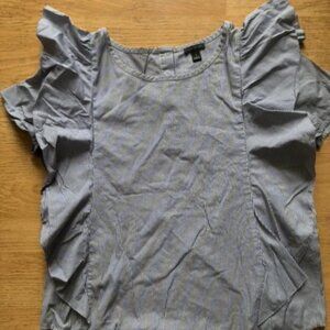 Ann Taylor Blue and White Thin Stripe Blouse